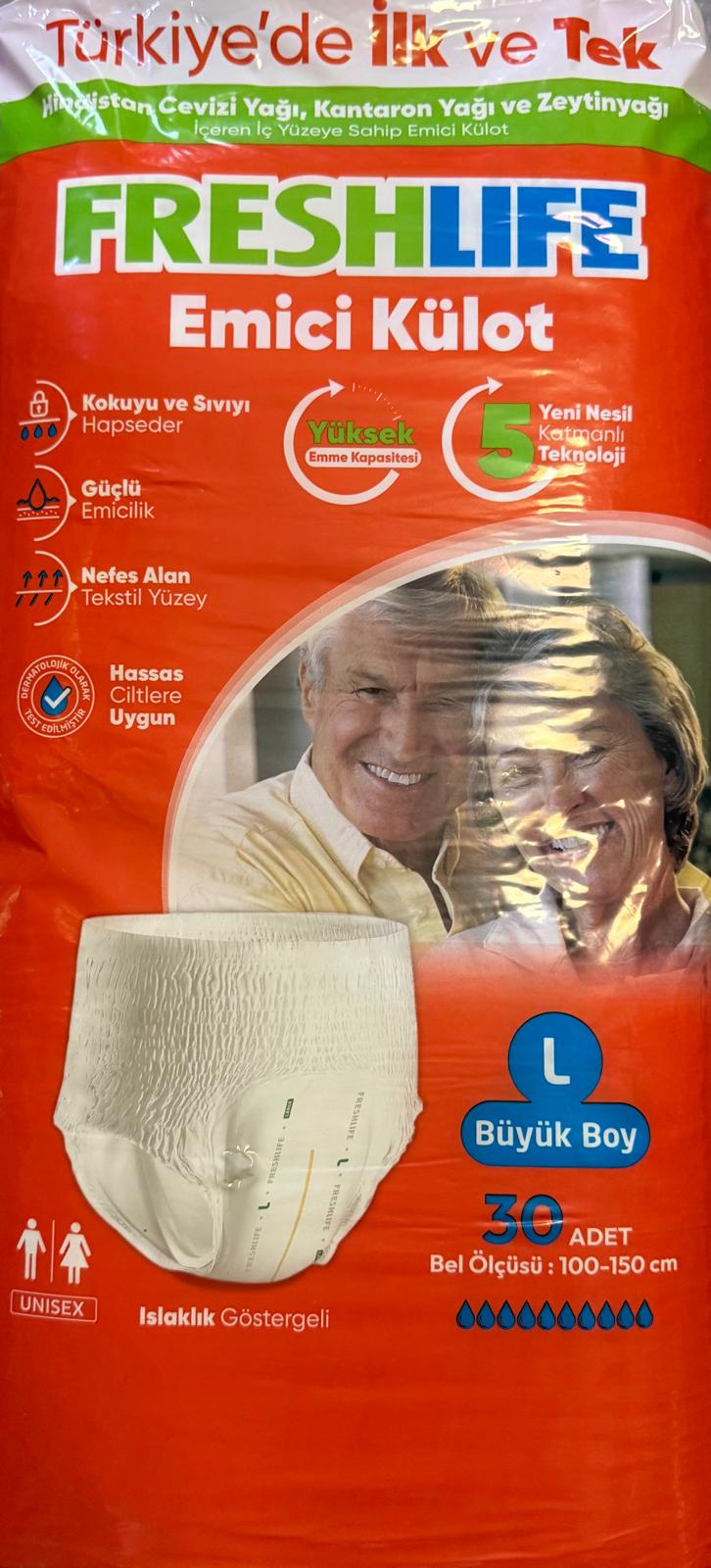 FRESHLİFE KÜLOT HASTA BEZİ BÜYÜK BOY 30 ADET